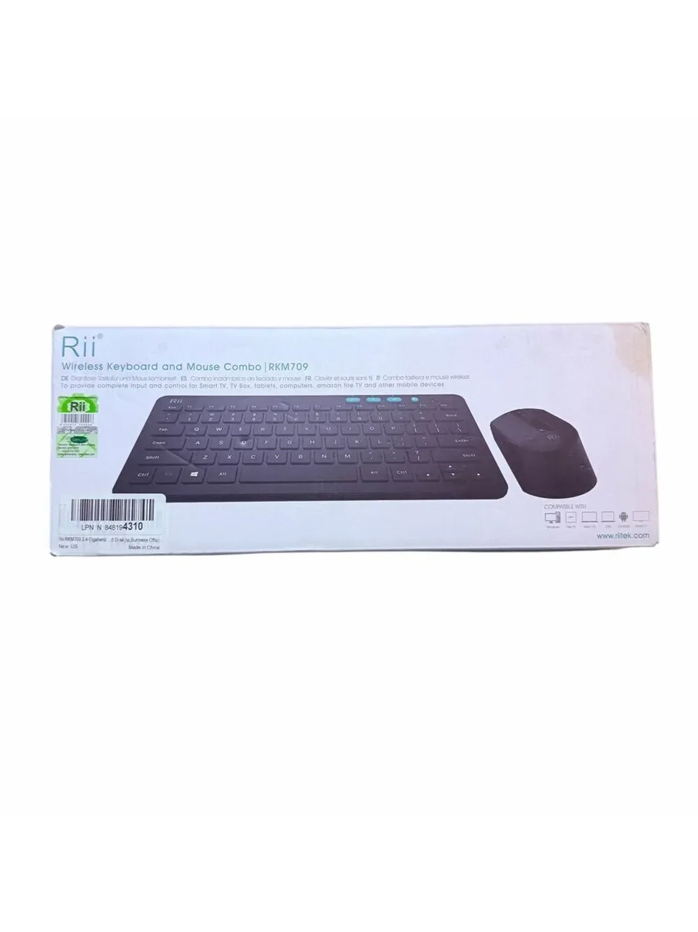 Rii RKM709 Wireless Keyboard Mouse Combo USB 2.4GHz New In Box